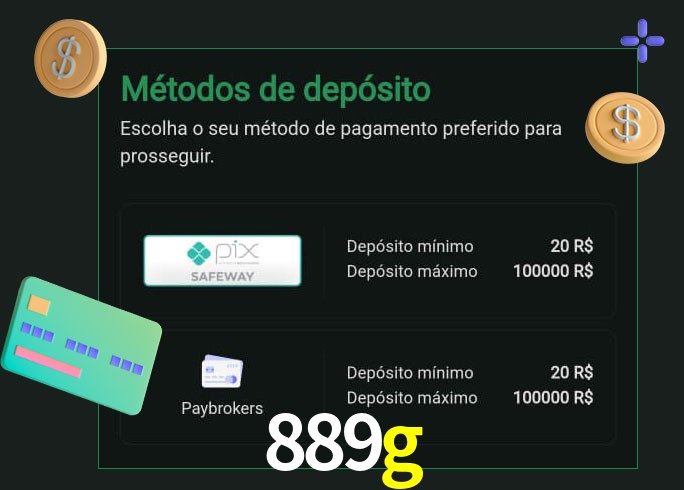 O cassino 889g oferece uma grande variedade de métodos de pagamento