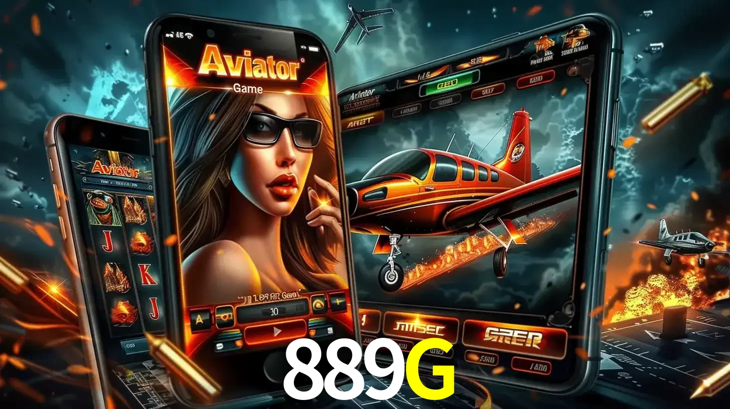 O popular jogo de apostas Aviator exibido em vários celulares e tablets, mostrando a interface emocionante e a ação de voo disponíveis para jogar agora no 889G.